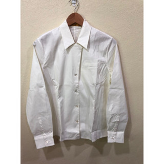 Zzelal เสื้อเชิ้ตขาวออกเหลืองนิดๆ ใหม่ ผ้ายืดนิดหน่อย