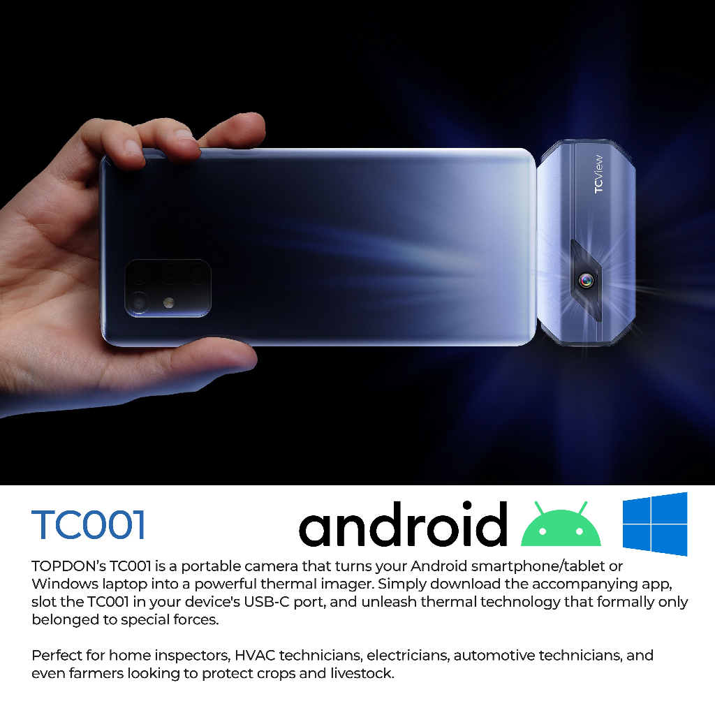 TOPDON กล้องถ่ายภาพความร้อน เครื่องวัดอุณหภูมิอินฟราเรด Thermal Imager รุ่น TC001 (Android&PC)