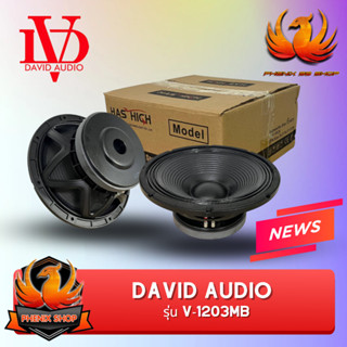 🔥มือหนึ่งลดราคา🔥ดอกลำโพงบ้าน 12นิ้วPA ยี่ห้อ DAVID AUDIO รุ่น V-1203MB กำลังขับ 300วัตต์ ความต้าน 8 โอห์ม ลำโพงกลางแจ้ง