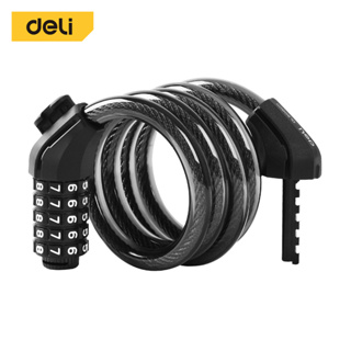 สายล็อคจักรยาน ที่ล็อคจักรยาน ล็อคหมวกกันน็อค สายล็อคอเนกประสงค์ Cable Lock รหัส 5 ตัว พกพาง่าย กันสนิม Jaidiishop