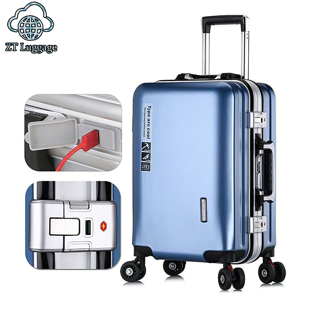 ZT กระเป๋าเดินทาง  20/24 นิ้ว กระเป๋าเดินทางโครงอลูมิเนียม วัสดุที่ทนทาน ABS + PC จำเป็นสำหรับการเดินทางเพื่อธุรกิจ