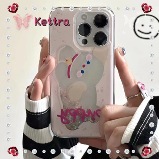 💜Kettra💜ป้องกันการหล่น ขอบเต็ม iPhone 11 14 pro max การ์ตูน ลูกสุนัข ทรายดูด เส้นขอบโปร่งใส case for iPhone 12 13