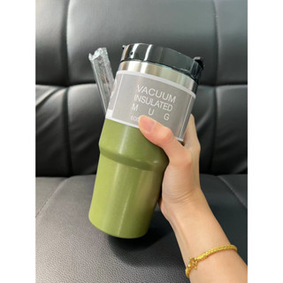 แก้วเก็บความเย็น-ร้อน 20oz พร้อมหลอด แสตนเลส304 จุ 600ML. พร้อมส่งจากไทย