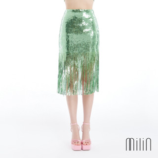 [MILIN] Manhattan Sling High waist fitted silhouette fringe sequin skirt กระโปรงเลื่อมเอวสูงทรงเข้ารูปประดับพู่ 41