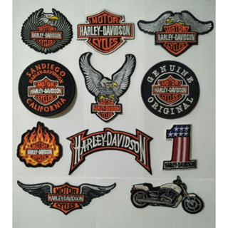 อาร์ม ตัวรีดติดเสื้อ อาร์มปัก Patch ตกแต่งเสื้อผ้า หมวก กระเป๋า โลโก้ HARLEY DAVIDSON มีให้เลือก 10 แบบ