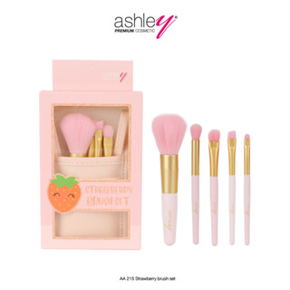 Ashley Strawberry Brush Set เซ็ตแปรงเเต่งหน้า 5 ชิ้น AA 215