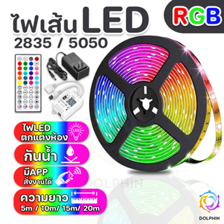 ไฟแต่งห้อง LED ไฟเส้น RGB แบบเส้น การซิงโครไนซ์เพลง การไล่ระดับสีที่มีสีสัน ประดับห้องสวยงาม