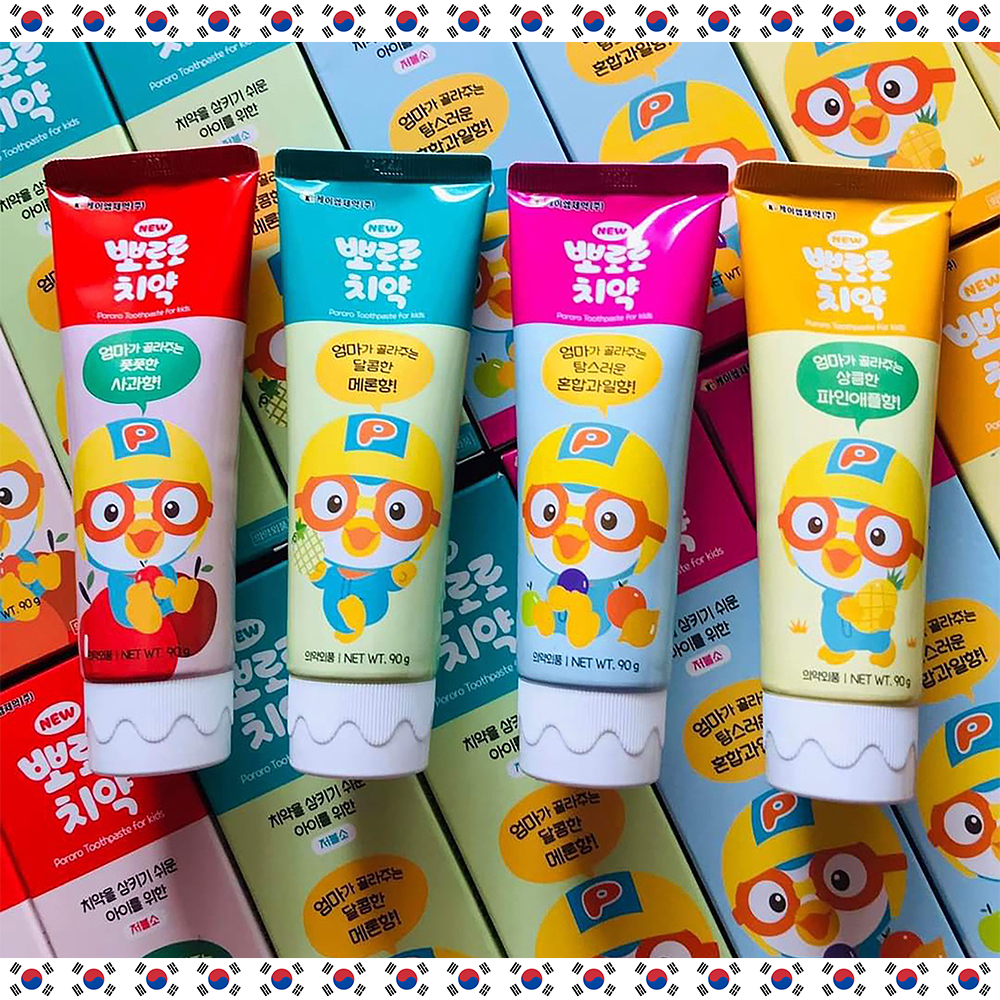 (ของแท้ ไม่พอใจคืนเงิน) ยาสีฟันเด็กโพโระโร๊ะ อันดับ 1 ในเกาหลี Pororo toothpaste for kids 90 กรัม