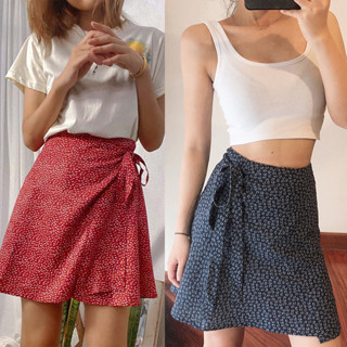 🌷Mary Skirt🌷 กระโปรงสั้น ลายดอก ผูกเอว พริ้วๆ_Gioia.991  ( #gii289 )