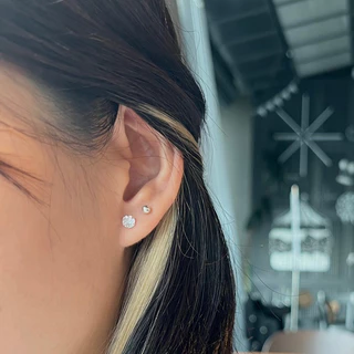 Mosusilver ต่างหูเงินแท้ silver925 ต่างหูหมุดเงิน เรียบๆ มินิมอล ไม่แพ้ ไม่คัน (ราคาต่อคู่)
