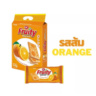 OK (โอเค) Fruity Biscuit บิ๊กวัน โอเค ฟรุ๊ตตี้ บิสกิด 210g. บรรจุ 8 ซอง รสส้ม