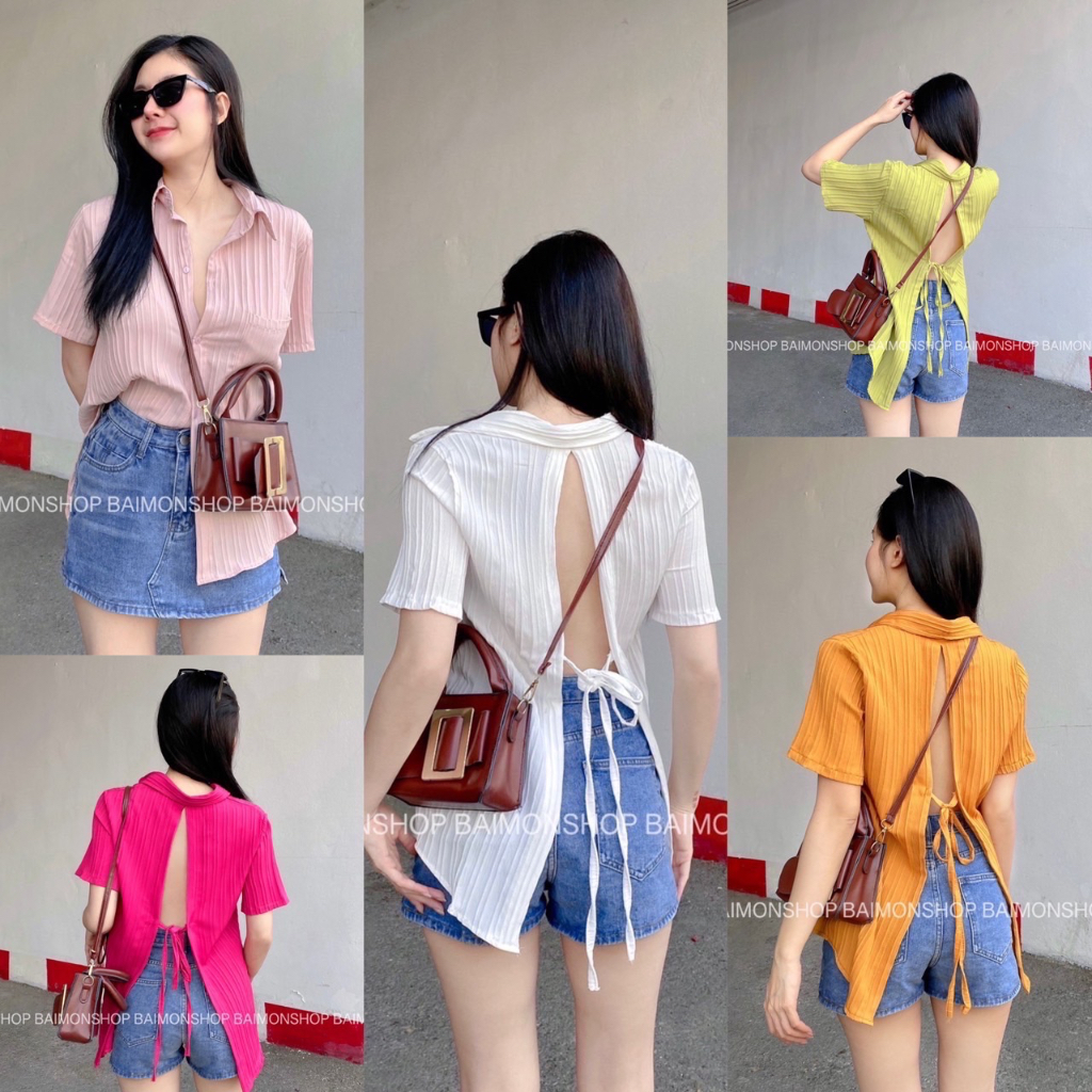 crop..shop ผ้างานสวยผูกหลัง เซ๊กซี่เบาๆ ผ้าอย่างดี ใส่แล้วไม่ร้อน ไม่มีเอ้าท์ เปิดไหล่ก็ได้ เปิดอกก็ยั่วๆ เเซ่บเวอร์จ้า