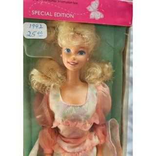 **กล่องไม่สวย พลาสติกออกเหลือง** 1992 Spring Bouquet Barbie Doll #3477