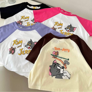 เสื้อครอป Crop •แต่งแขน Tom&amp;Jerry