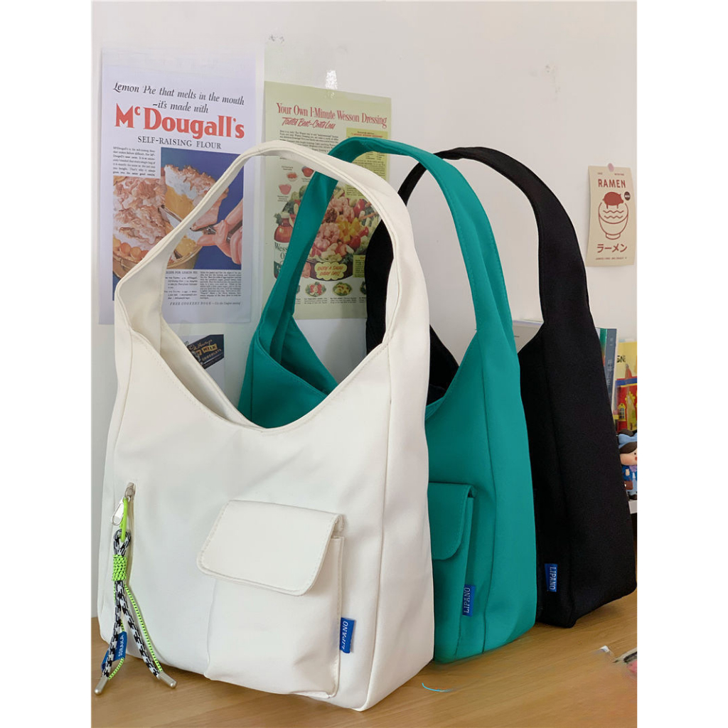 กระเป๋าสะพายไหล่ กระเป๋านักเรียน ผ้าแคนวาส ขนาดใหญ่ จุของได้เยอะ เข้ากับทุกการแต่งกาย สําหรับผู้หญิง และนักเรียน - รูปที่ 5