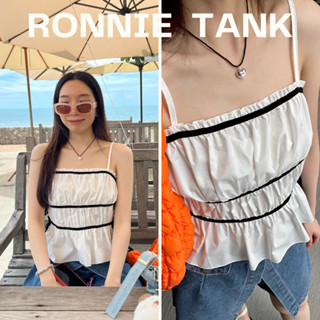 UIUI | ronnie tank เสื้อสายเดี่ยว คาดดำ ผูกด้านข้าง