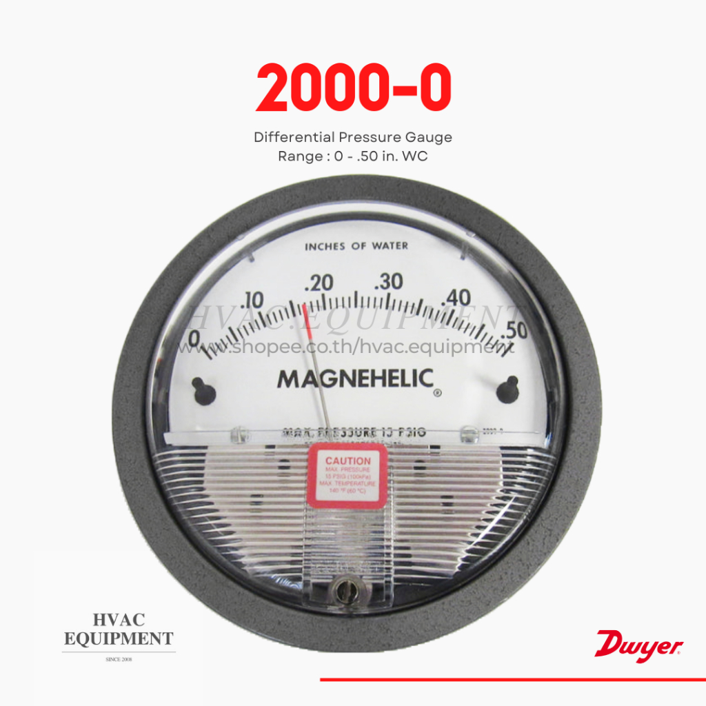Series 2000 "Dwyer" MAGNEHELIC® Differential Pressure Gauges หน่วย in. WC