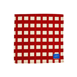 Beige &amp; Red Grid Napkin ผ้าอเนกประสงค์ ผ้าเช็ดทำความสะอาด