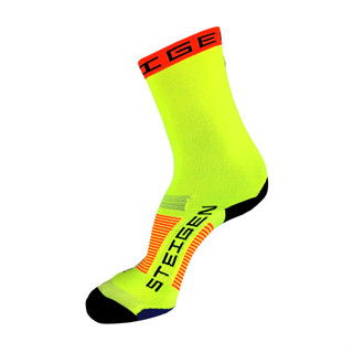 STEIGEN RUNNING SOCKS 3/4 LENGTH ลาย FLURO YELLOW - ถุงเท้าวิ่ง เนื้อผ้ายืดหยุ่น