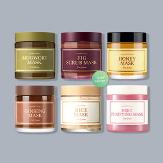 🍀 IM FROM : แท้พร้อมส่ง mugwort, honey, ginseng, rice, fig scrub beet purifying mask 110-120g