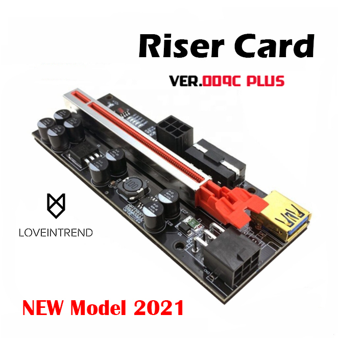 Riser Card Ver.009C PLUS PCI-E16X Gold Edition LED Bitcoin