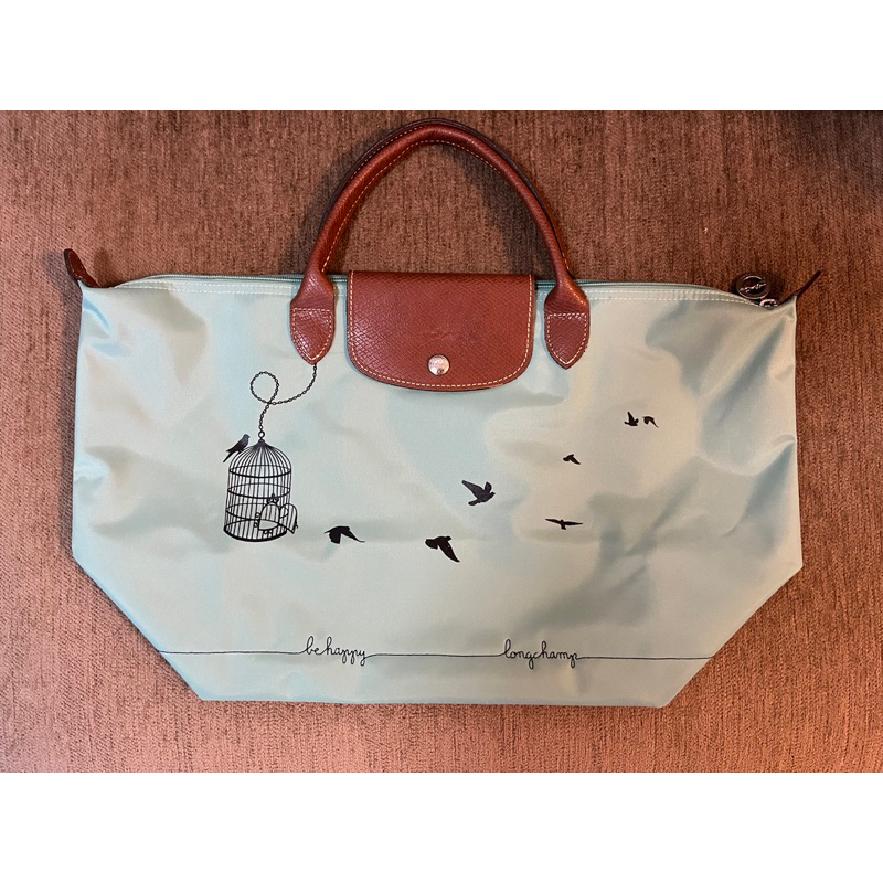 **New**Longchamp Le Pliage Birdcage In Green