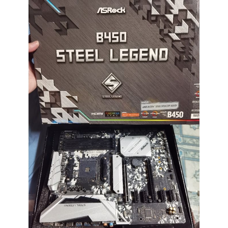 MAINBOARD (เมนบอร์ด) AM4 ASROCK B450 STEEL LEGEND​ ​มือสอง