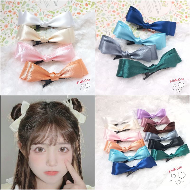 โบว์กิ๊บติดผม โบว์ริ้บบิ้น 2ชั้น น่ารักๆ พร้อมส่ง