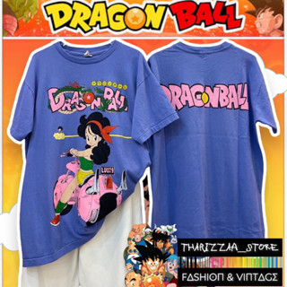 เสื้อยืดผ้าฟอกสีม่วงฟ้า ลาย Dragon Ball