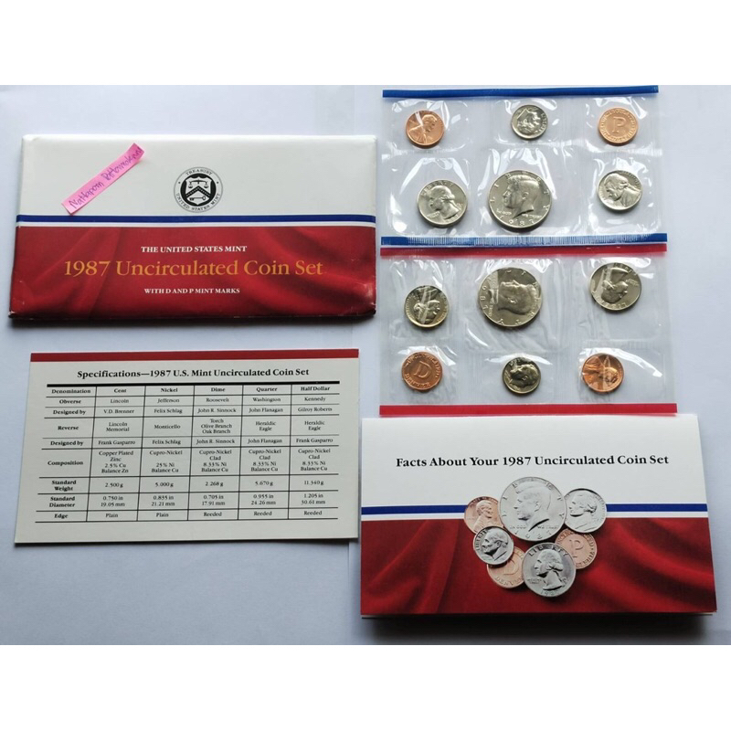 ชุดเหรียญ USA  Mint Set 12 เหรียญ ปี 1987 PD