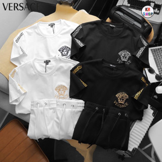 ชุดเซท Versace 🖤🤍เสื้อยืด + กางเกงขาสั้น 🩳 Hiend 1:1 cotton 💯