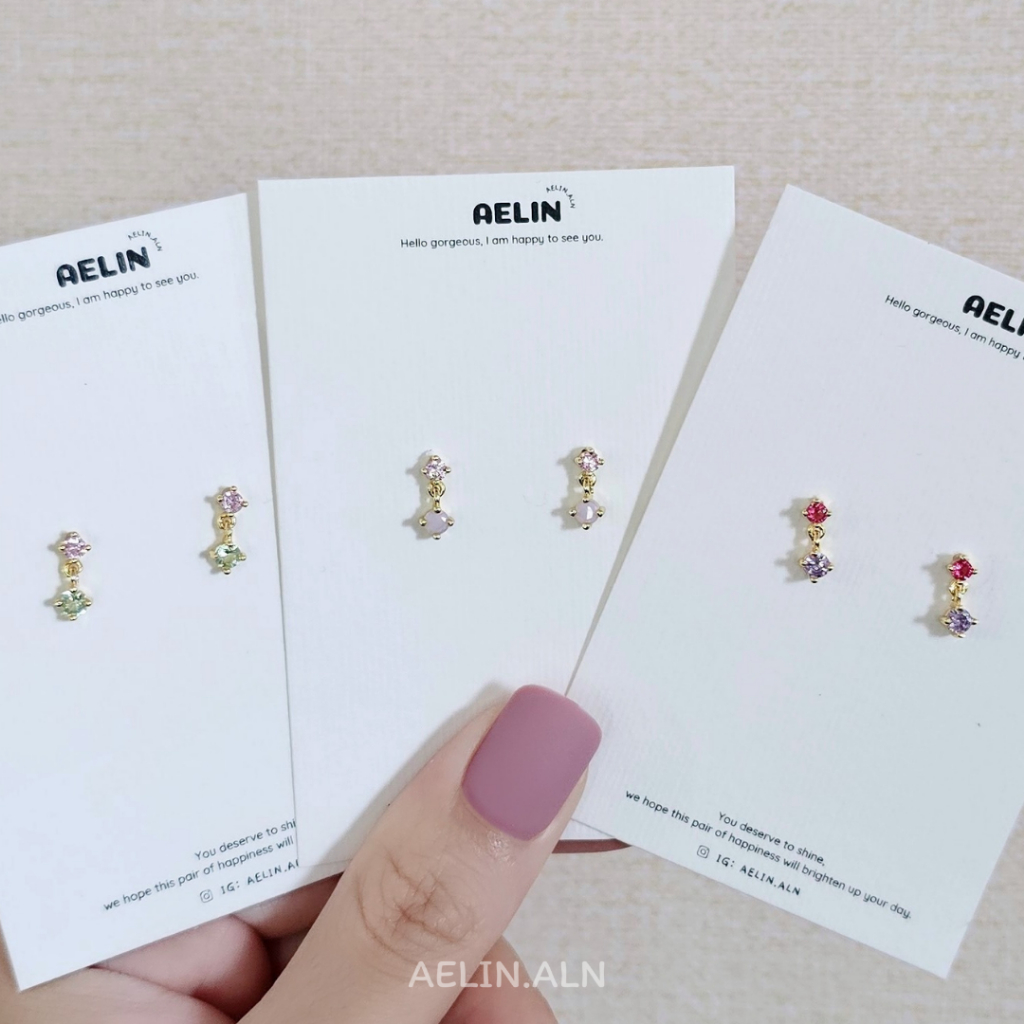 Fruity drop earrings - Aelin.aln ต่างหูเพทายสีสันสดใส