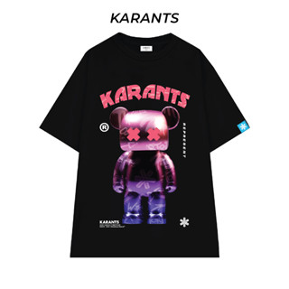 Karants เสื้อยืด Oversize Cotton 100% สีดำ ไม่ยืด ไม่ย้วย ไม่ต้องรีด เสื้อยืดผู้ชาย ผู้หญิง - KR44