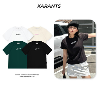 Karants เสื้อยืดผู้หญิง Baby Tee Cotton 100% สีดำ ไม่ยืด ไม่ย้วย ไม่ต้องรีด เสื้อยืดผู้ชาย ผู้หญิง - KR48