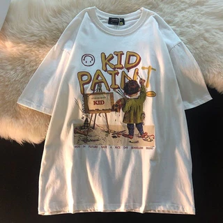 CO เสื้อยืดโอเวอร์ไซร์ สกีนลาย ผู้หญิง ผู้ชายใส่ได้ ถูกสุดๆ
