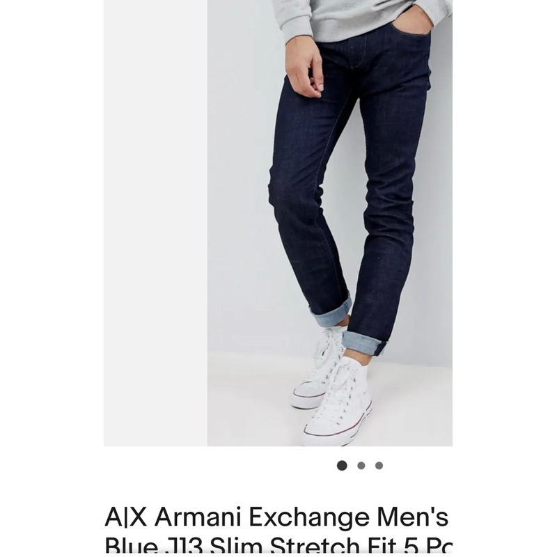 Armani Exchange A|X J13 Mens Slim Fit COUPE AJUSTEE Dark Blue Jeans กางเกงยีนส์ ผู้ชาย รุ่น สลิมฟิต