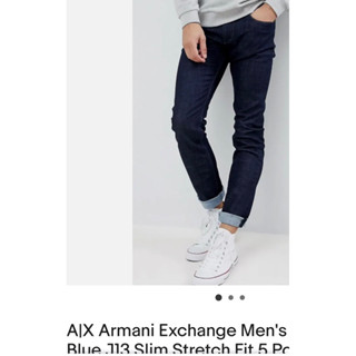 Armani Exchange A|X J13 Mens Slim Fit COUPE AJUSTEE Dark Blue Jeans กางเกงยีนส์ ผู้ชาย รุ่น สลิมฟิต