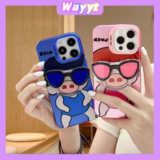 💖New 💖iPhone 14 13 12 11 Pro Max เคส for เคสไอโฟน11 น่ารัก บางเบาพกพาง่าย การ์ตูน เรียบง่าย แว่นตา พร้อมขาตั้ง Case