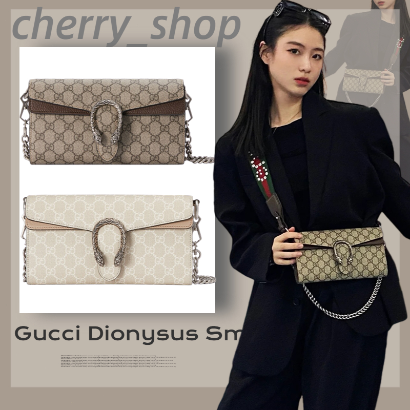 🍒กุชชี่ Gucci Dionysus Small Shoulder Bag กระเป๋าสตรีสายโซ่/กระเป๋าสะพายไหล่/กระเป๋าร่อซู้ล
