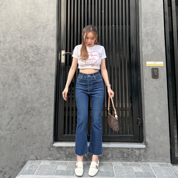 7012 ยีนส์ SARAN ขาม้าเต่อสีเข้ม