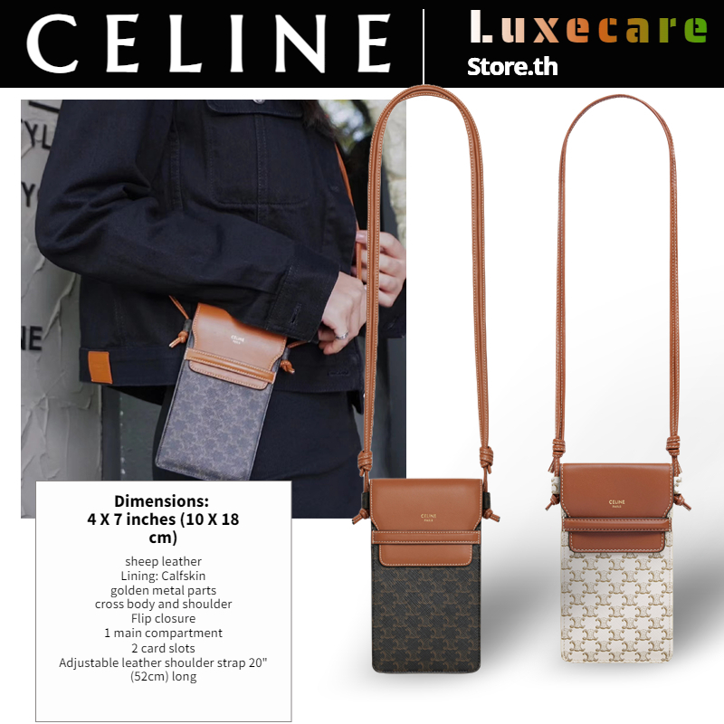 เซลีน👜Celine Celine mobile phone bag สุภาพสตรี/กระเป๋าสะพายไหล่/กระเป๋าร่อซู้ล