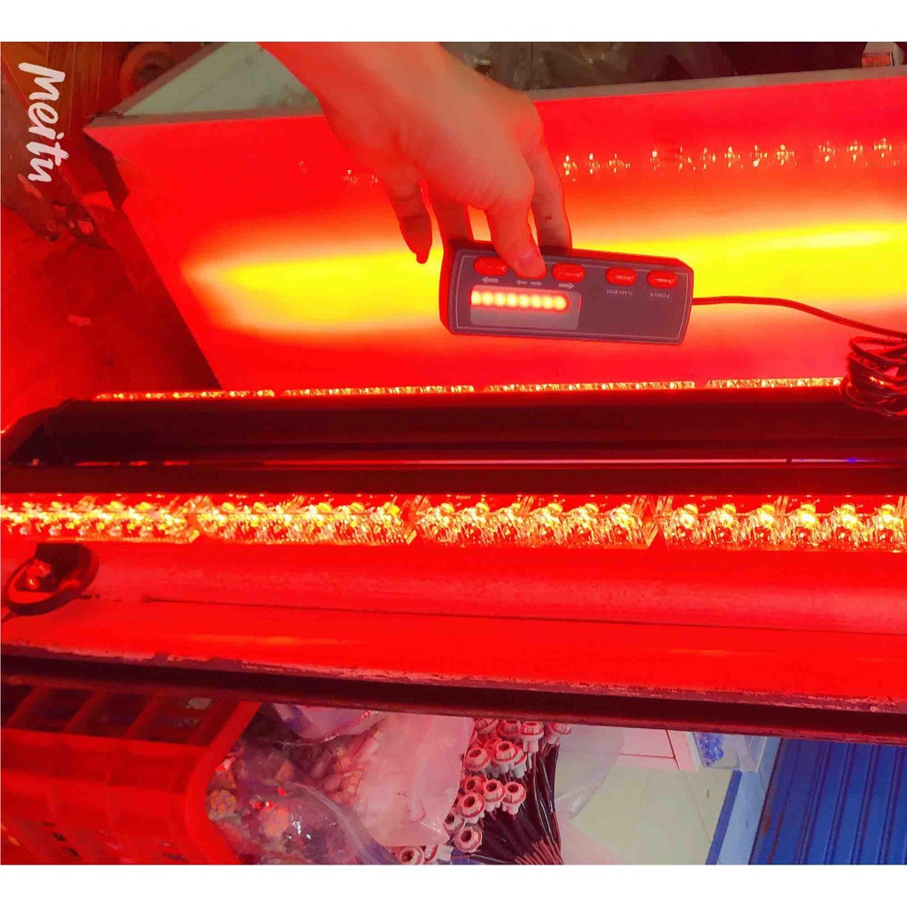 ไฟไซเรนกู้ภัย LEDไฟไซเรน ไฟติดหลังคา (319-4 R) มาใหม่ 60cm 4ท่อน 4หน้า มีข้าง 6W 12V -24Vพร้อมขาแม่เหล็ก แดง