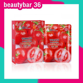 ( 1 แผ่น )Belov East Skin 3D Tomato Facial Mask 38ml บีลอฟ อิส สกิน โทเมโท เฟเชี่ยล มาส์คหน้า มะเขือเทศ