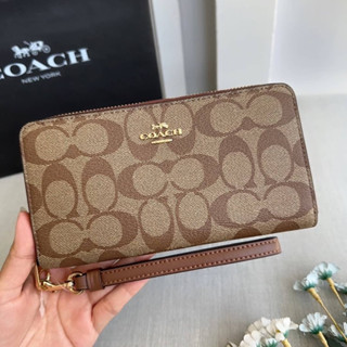 ✴️แท้ 💯% (หลายสี) COACH LONG ZIP AROUND WALLET