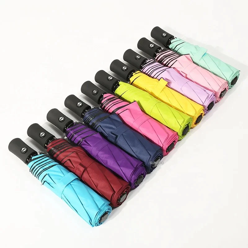 ร่มสีพื้นออโต้อัตโนมัติ และ ร่มธรรมดา กันฝนกันแดดกัน UV สีพื้น ทันสมัย พกพาสะดวก น้ำหนักเบา Umbrella ระบบเปิด-ปิดออโต้ thumbnail 4