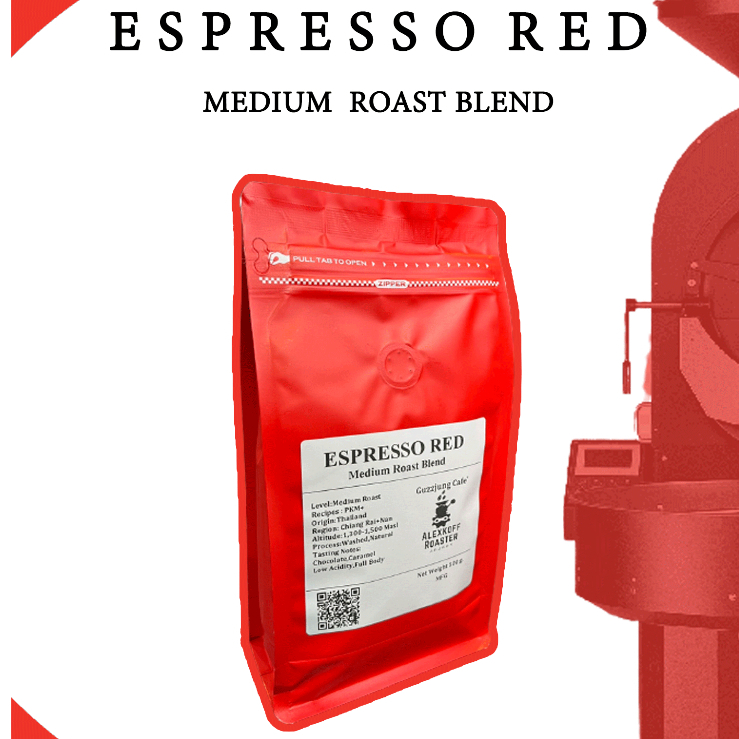 Espresso Red เมล็ดกาแฟคั่วกลาง ขนาด500กรัม