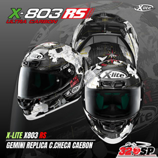 แถมฟรี !!! กระเป๋าใส่หมวกกันน็อค !! หมวกกันน็อค X-LITE X803 RS GEMINI REPLICA C.CHECA CAEBON ส่งไว!!!