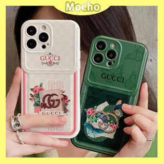 💕พร้อมส่ง💕iPhone 14 13 12 11 Pro Max เคส for เคสไอโฟน11 แฟชั่น บางเบาพกพาง่าย เรียบง่าย GUCCI ระดับสูง แบรนด์หรู Case