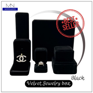 กล่องกำมะหยี่ Premium Jewelry box สีดำกล่องใส่เครื่องประดับ กล่องใส่สร้อย กล่องใส่แหวน กล่องกำไล กล่องข้อมือ