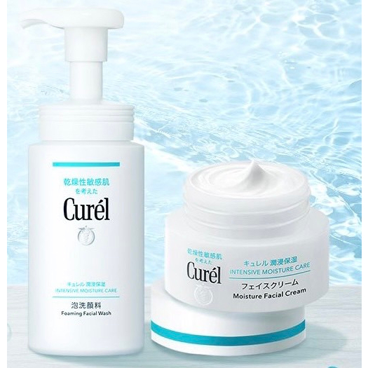 Curel Set Foaming Wash 150ml + Intensive Moisture Cream 40g คิวเรลโฟมมิ่ง +มอยส์เจอร์ ครีม